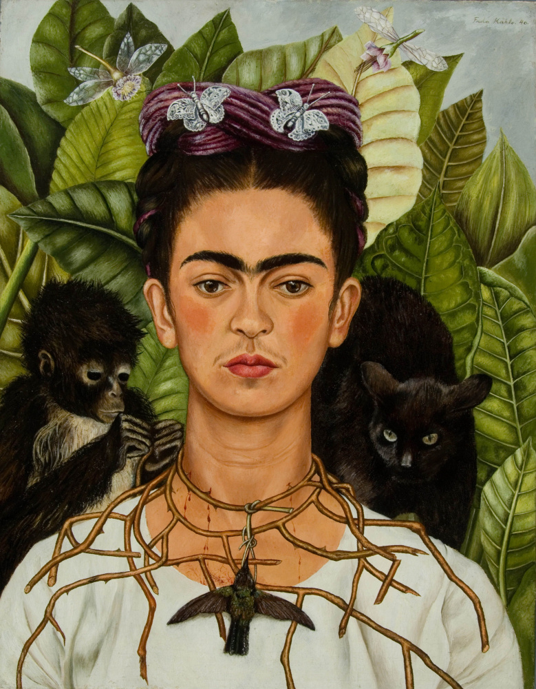 Frida Kahlo. Self-portrait with thorn necklace