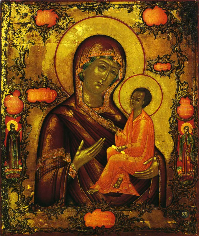 Icon Painting. Nuestra Señora de Tikhvin (Nevyansk, Taller Bogatyrev)