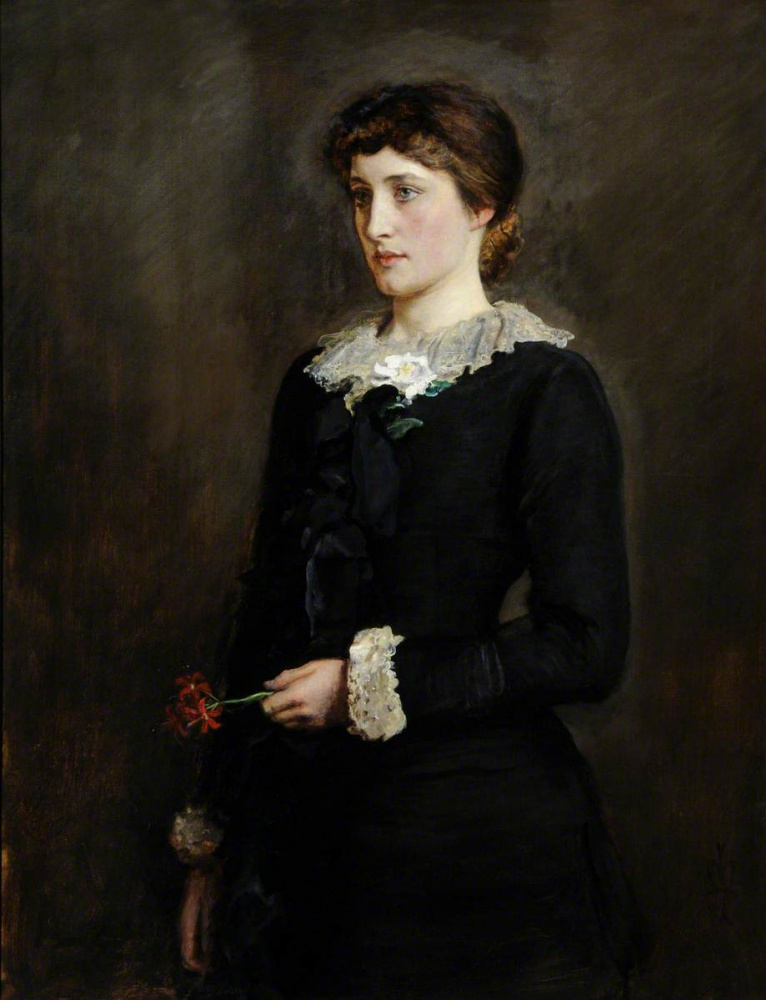 John Everett Millais. Lily Jersey. Portrait of Lillie Langtree, nee Emilie Charlotte Le Breton