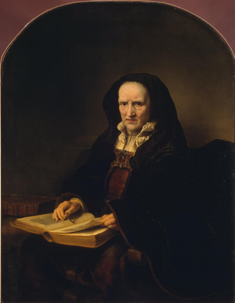Ferdinand Baltasars Pain. Portrait of an old lady with a book in his lap