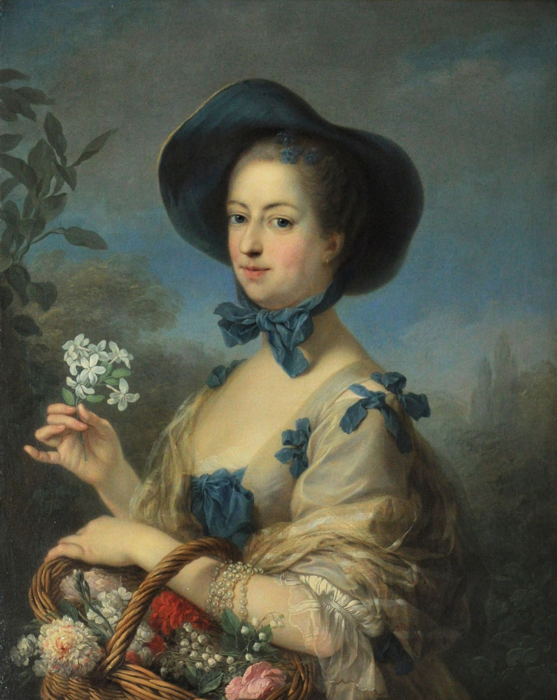Charles Andre van Loo. Madame de Pompadour in the beautiful garden