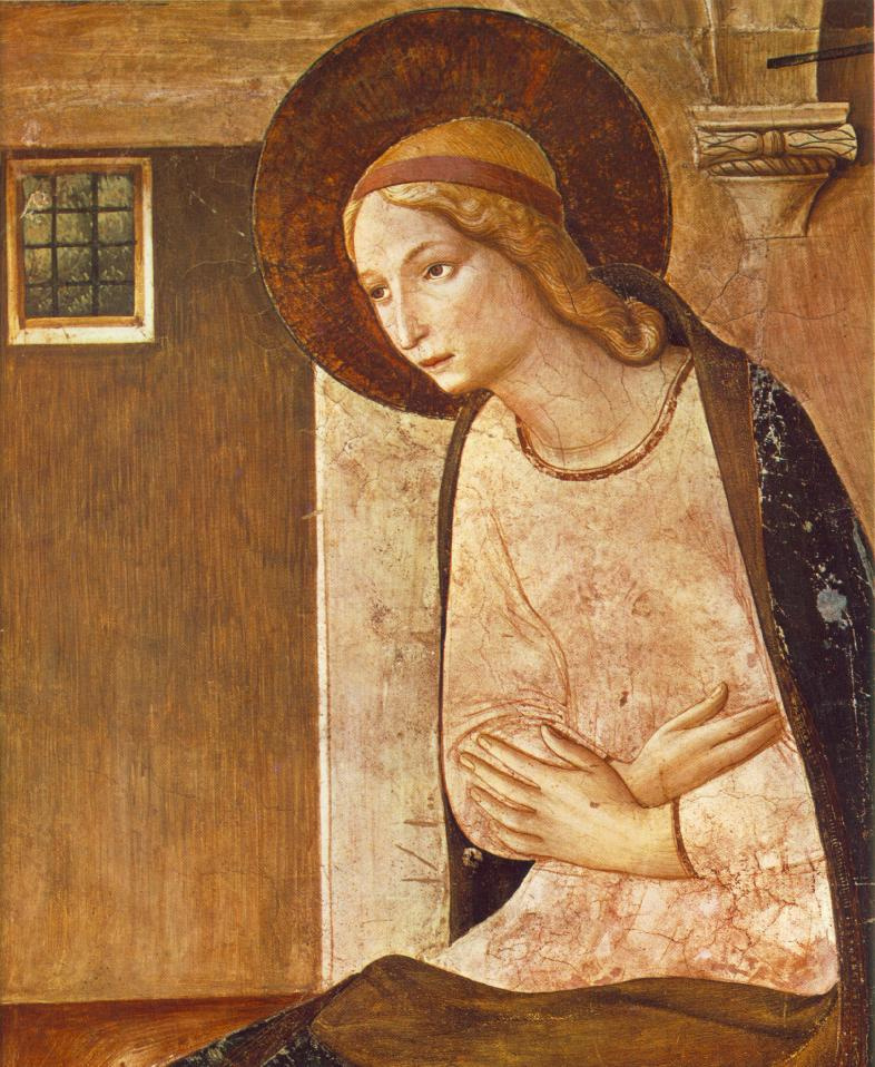 Фра Беато Анджелико. Мария. Фрагмент фрески "Благовещение" монастыря Сан Марко, Флоренция