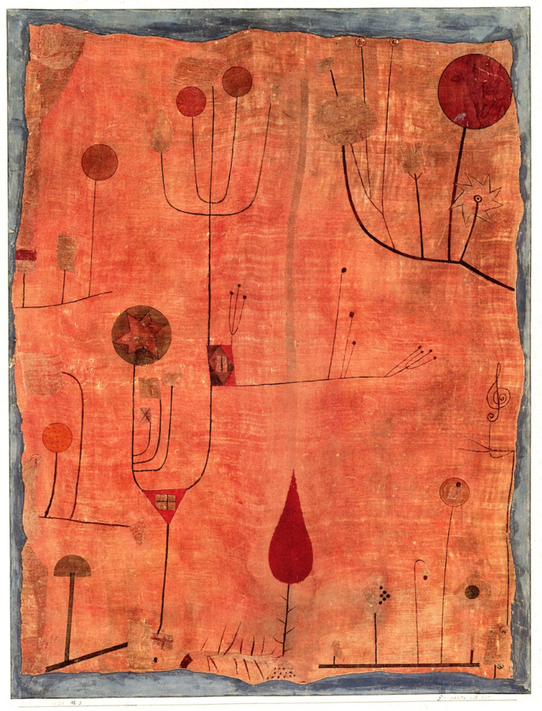 Paul Klee. Red fruits on the branches