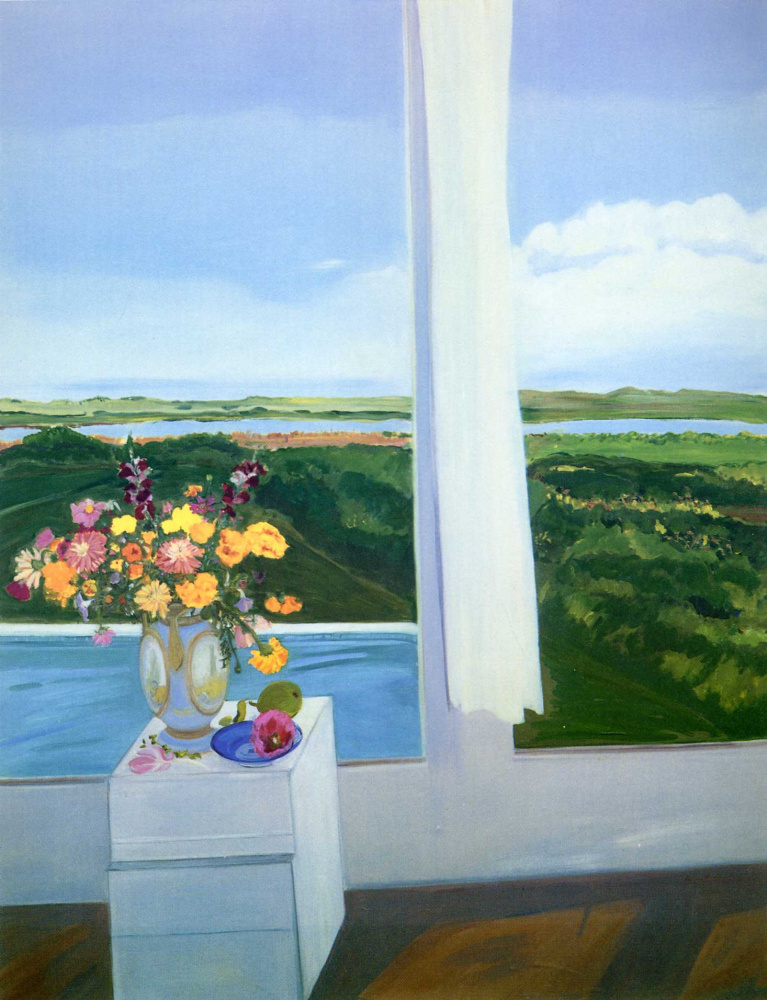 Jane Freycisher. Flowers in the window in a vase