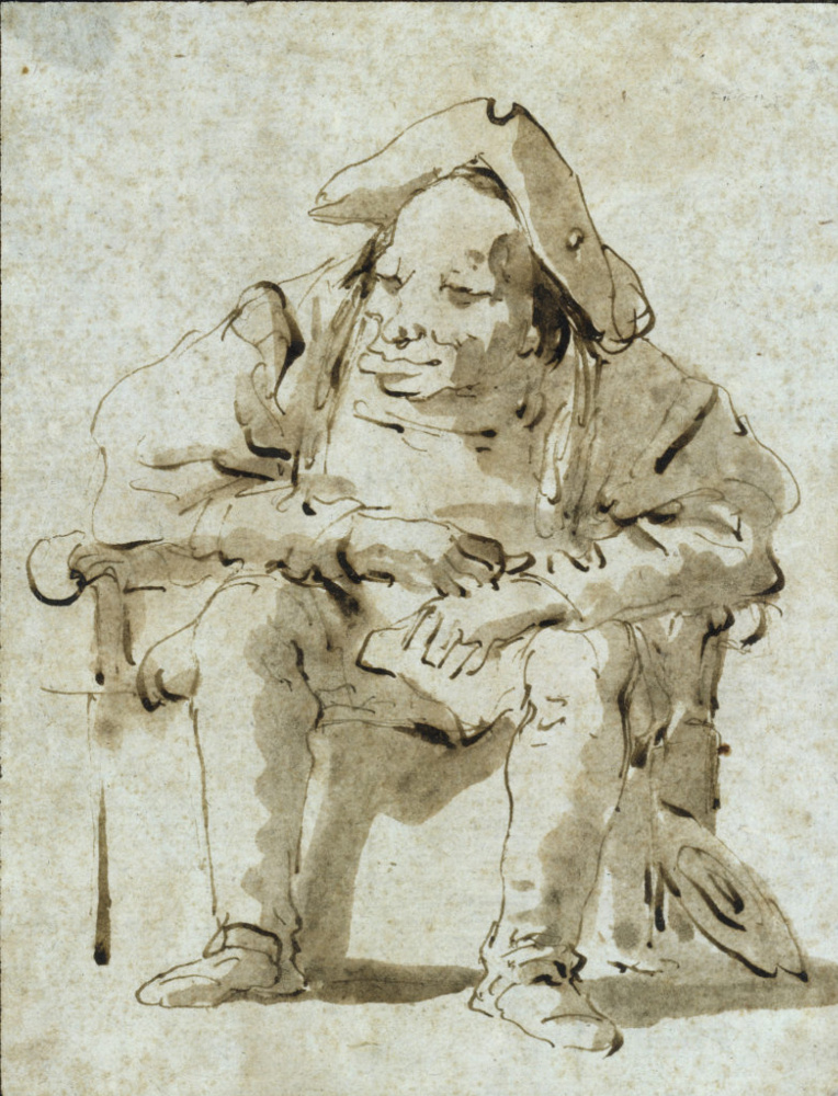Giovanni Battista Tiepolo. Cartoon portrait of a sitting man