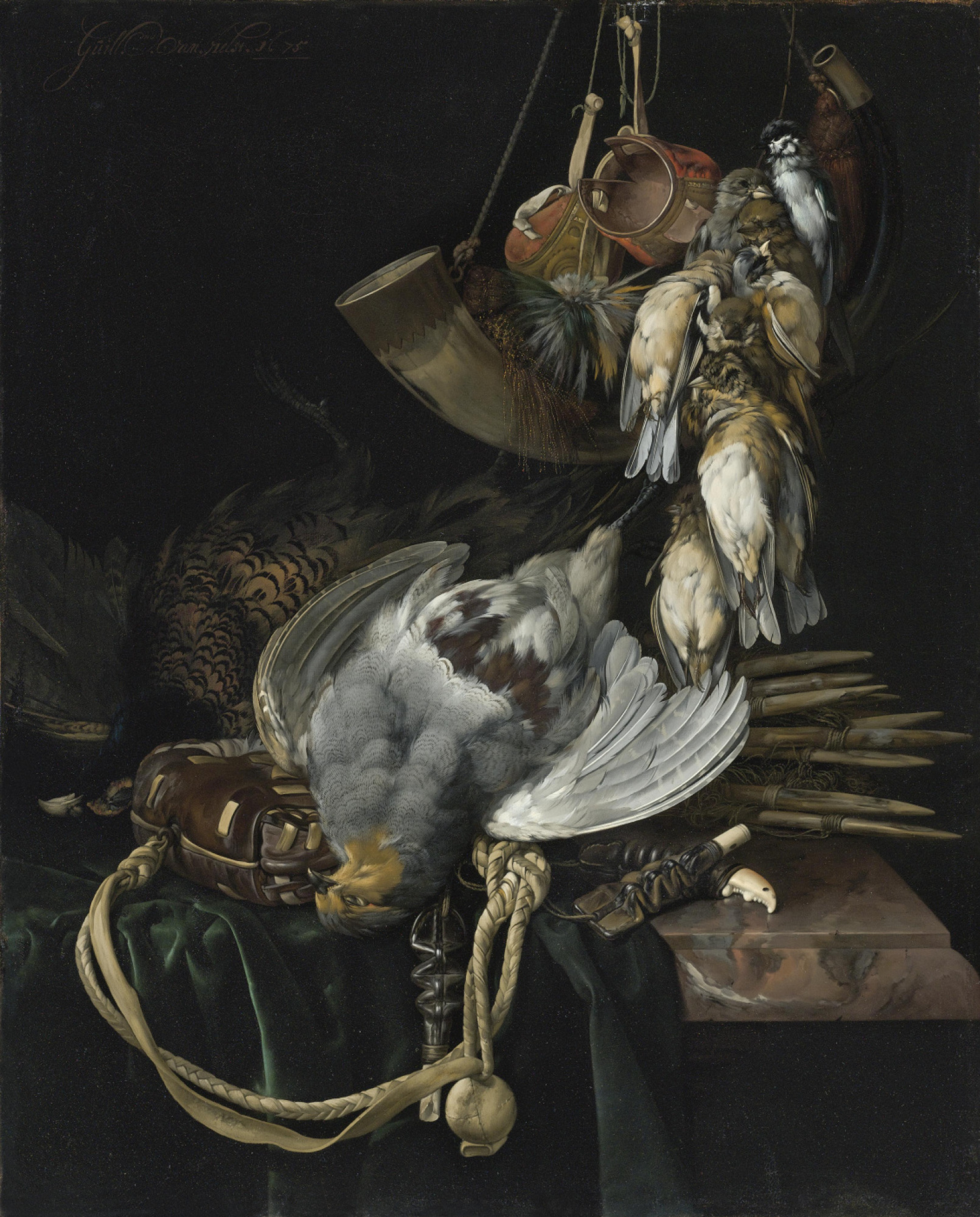Buy digital version: Still life with game, birds singing, mountain