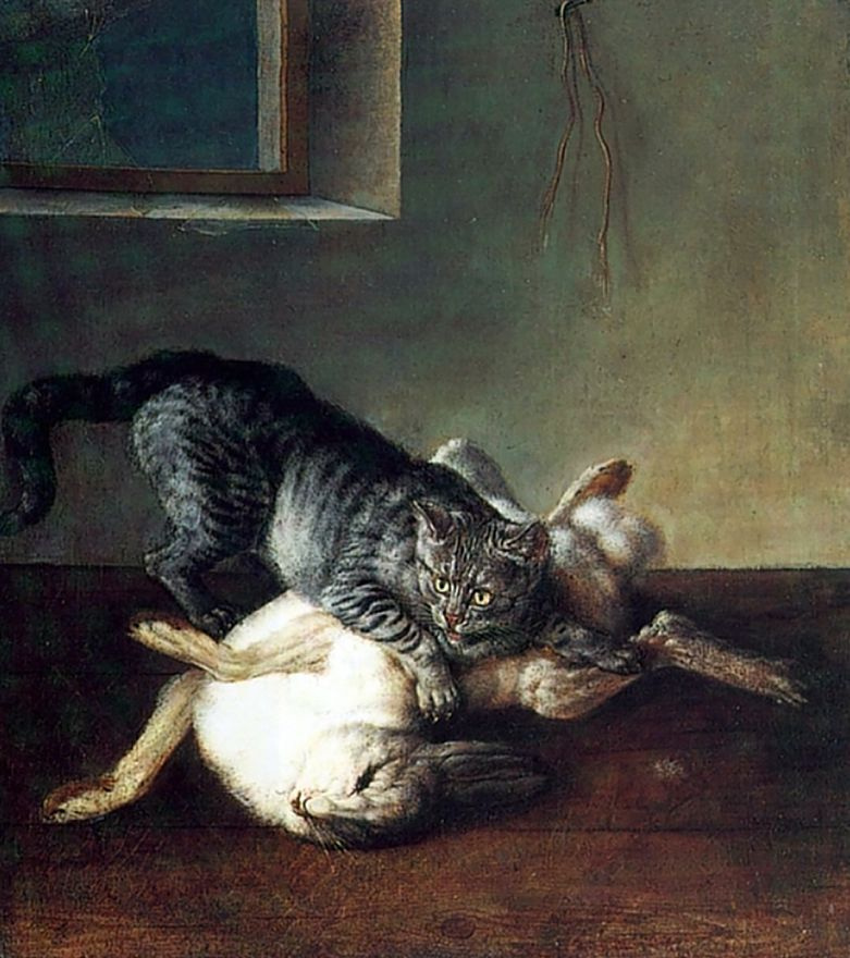 Johann (Ivan Fedorovich) Friedrich Groot. Cat and dead hare