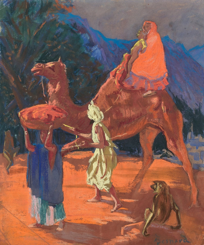 Поль Альберт Бенар. Женщина, путешествующая по дороге в Амбар.