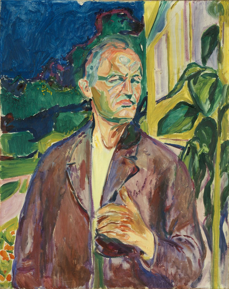 Edvard Munch. Self-portrait on the background wall of the house