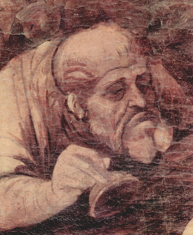 Leonardo da Vinci. The adoration of the Magi (fragment)