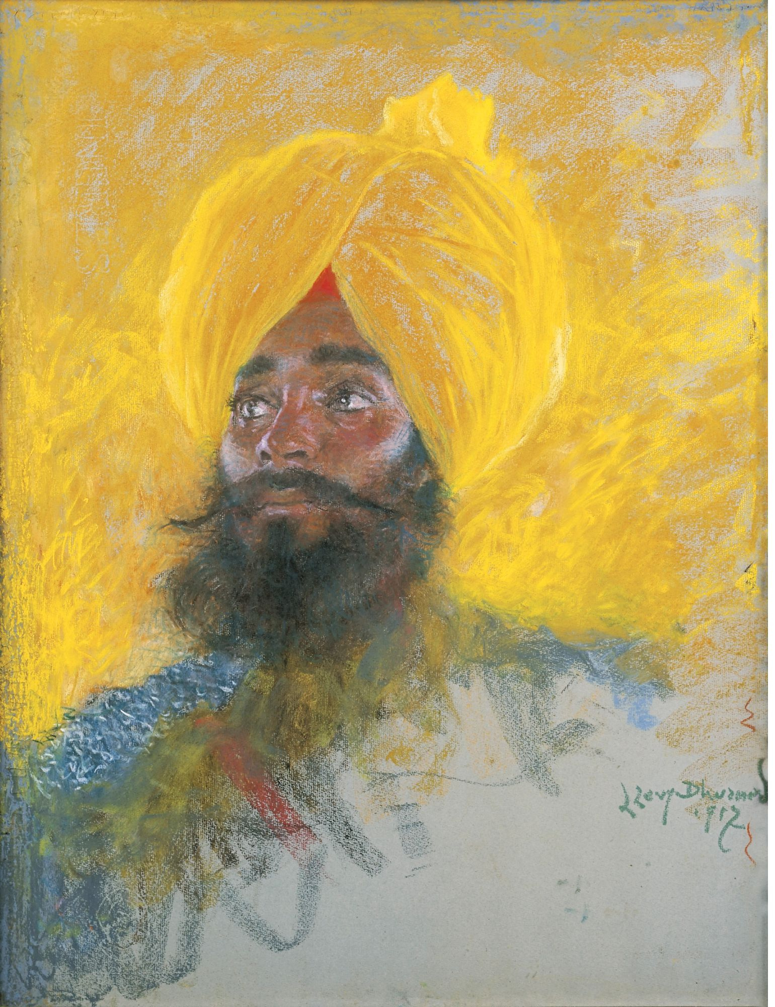 Sikh, 1917, 49×63 cm by Lucien Lévy-Dhurmer: History, Analysis & Facts |  Arthive