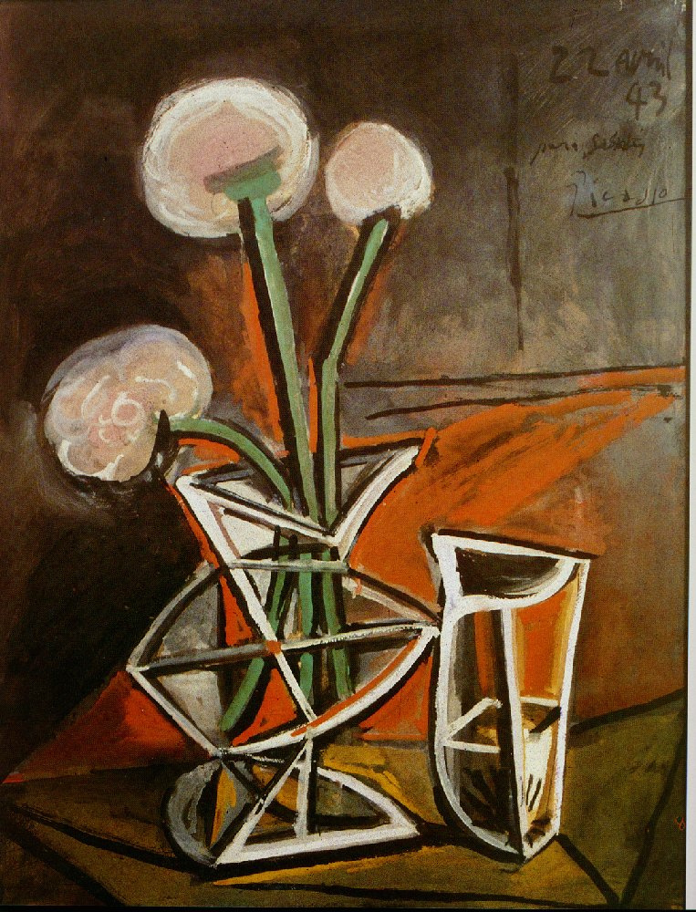 Pablo Picasso. Jarrón con flores