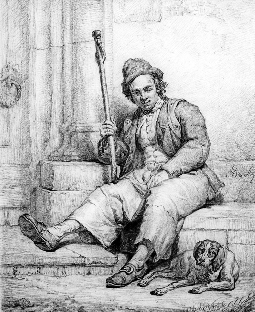 Abraham van Stryj. Seated man with a dog