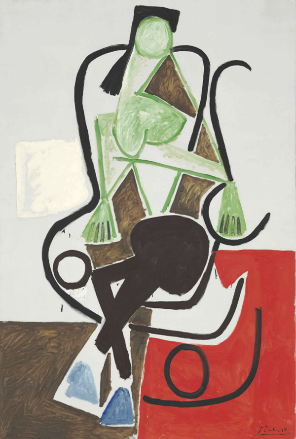 Pablo Picasso. 一把摇椅的妇女