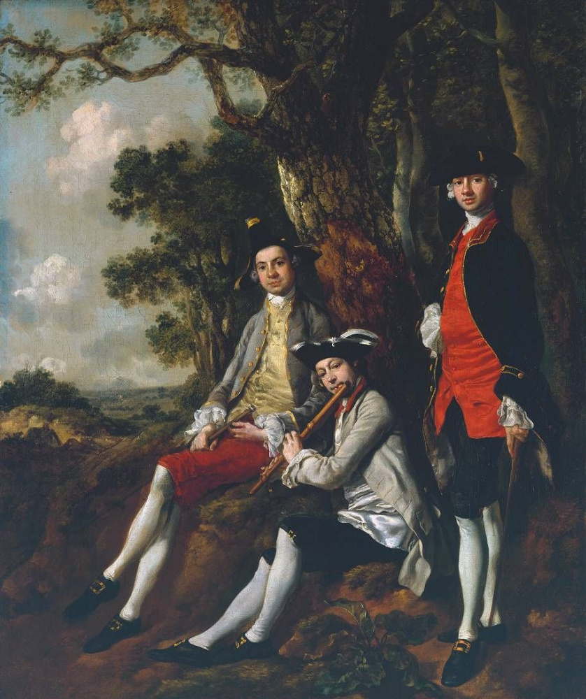 Thomas Gainsborough. Peter Darnell Wilman, Charles Crockatt and William Kill in a landscape