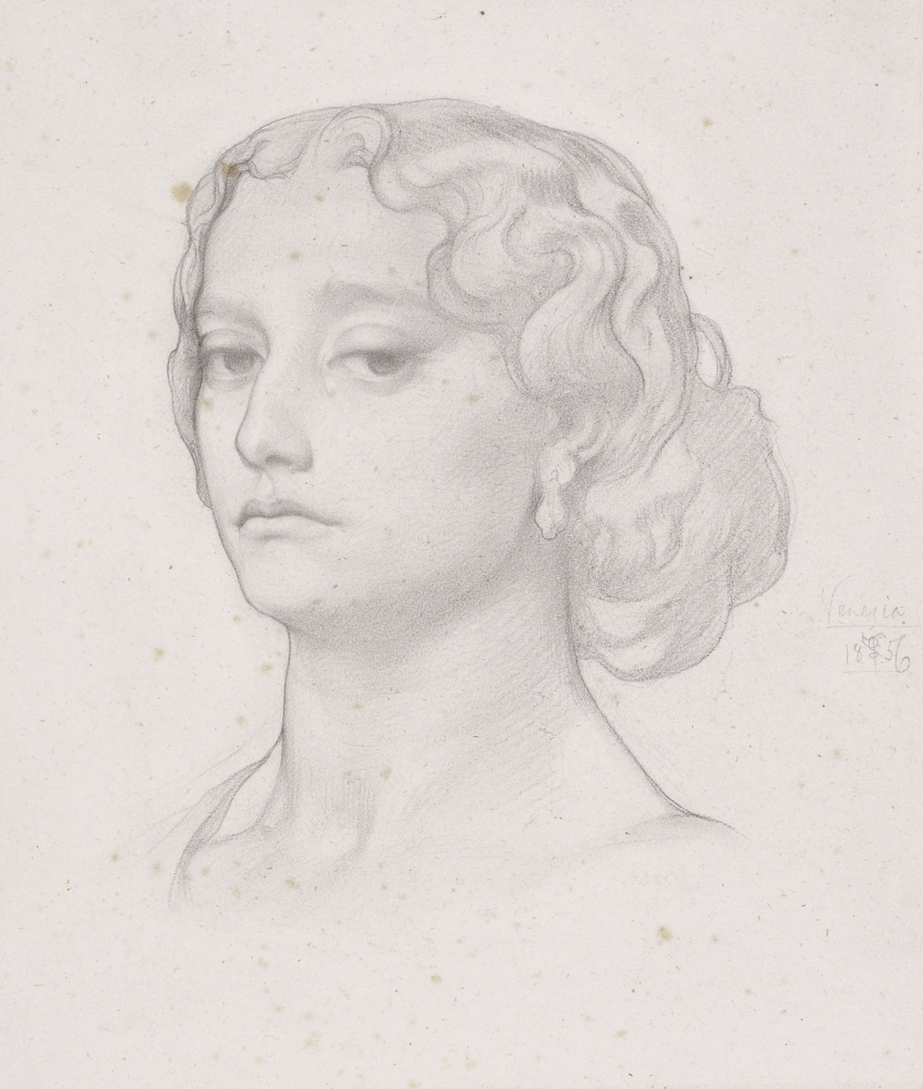 Frederic Leighton. Sketch of a female head