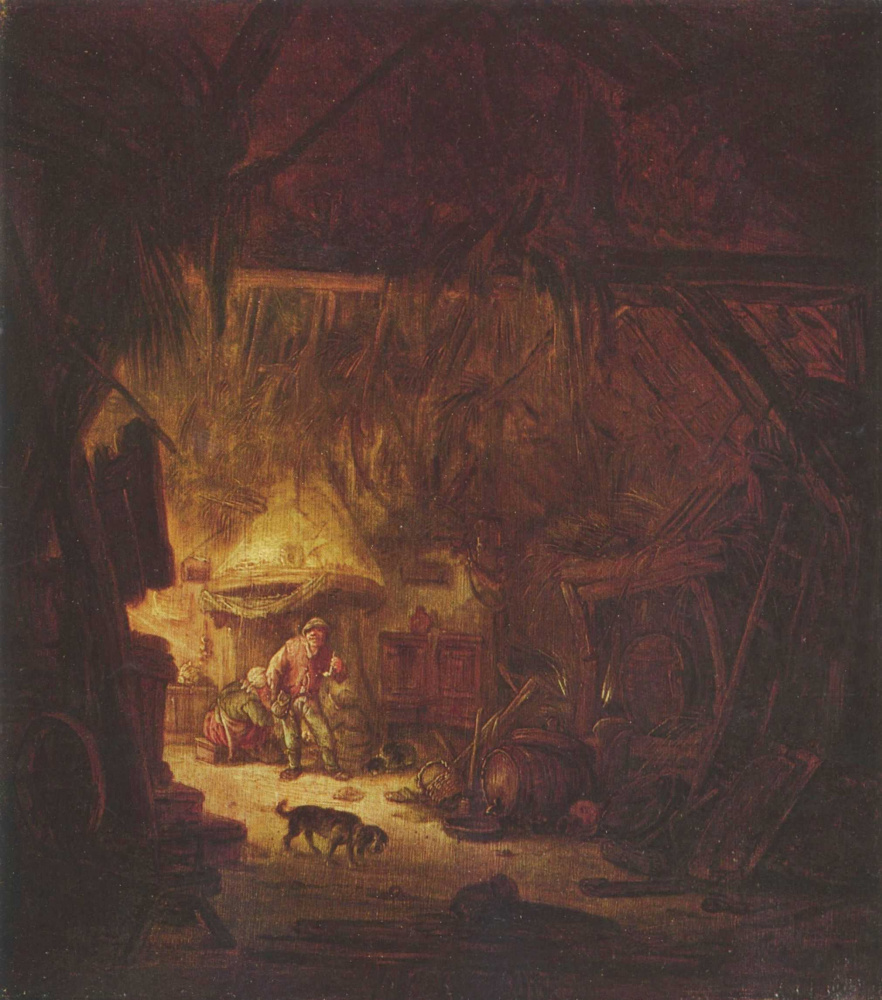 Isaac Jans van Ostade. In the peasant house