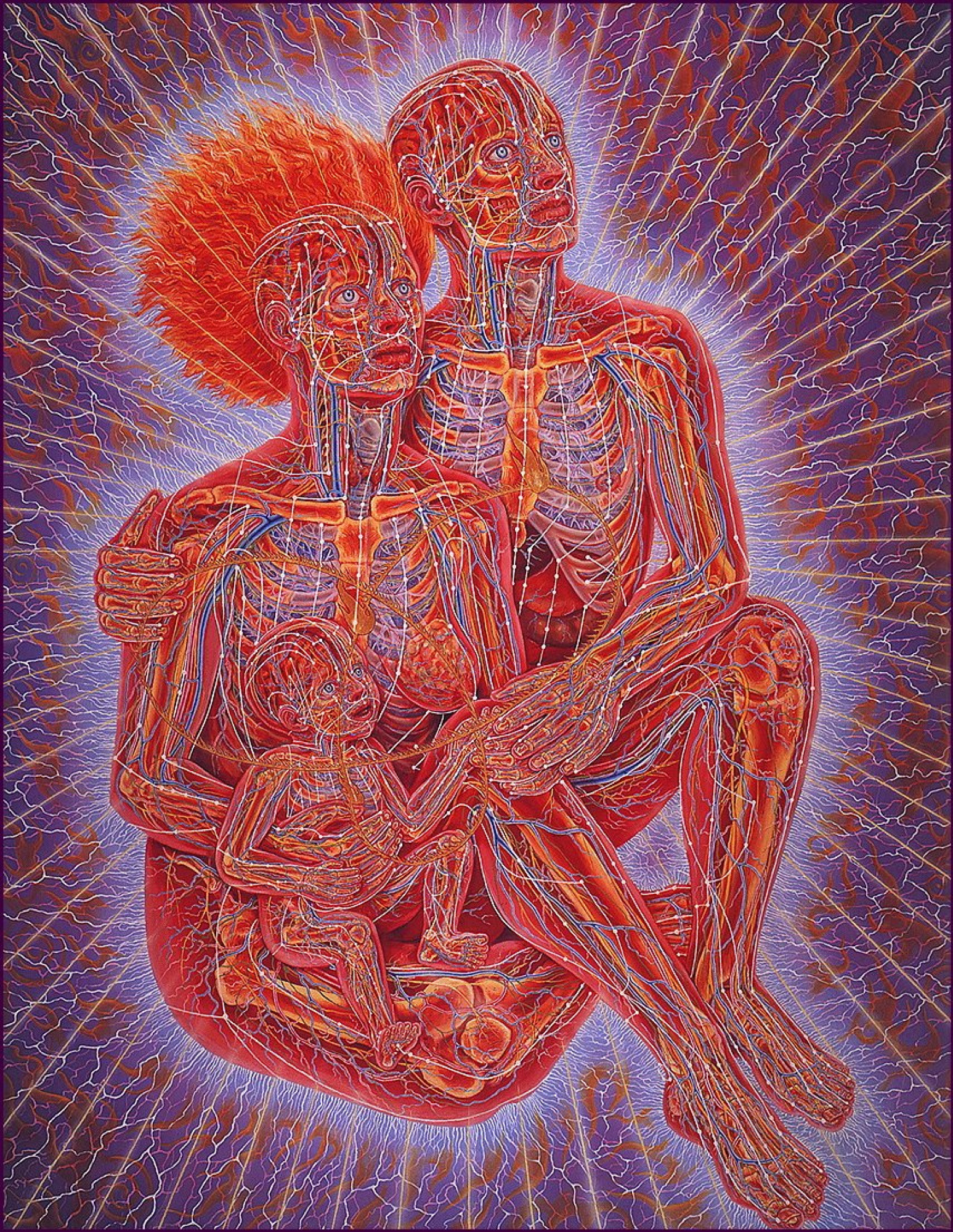 New family, 1986, 152×229 cm by Alex Gray: History, Analysis & Facts |  Arthive