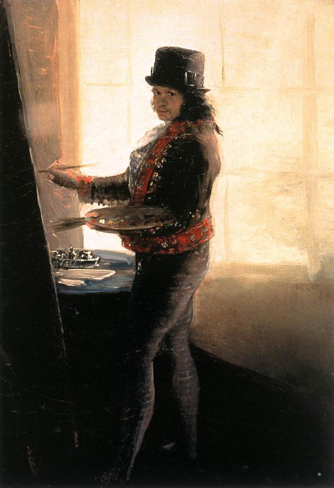 Francisco Goya. Self-portrait at work