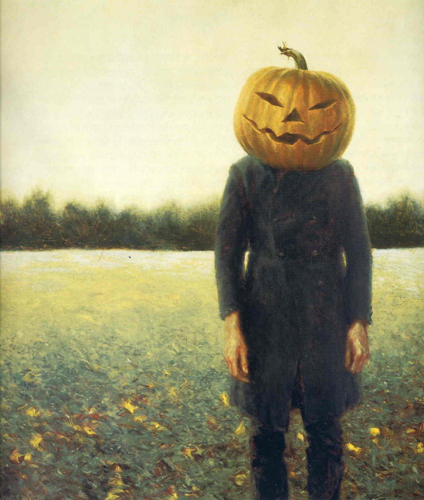 Jamie Wyeth. Pumpkin head. Self portrait