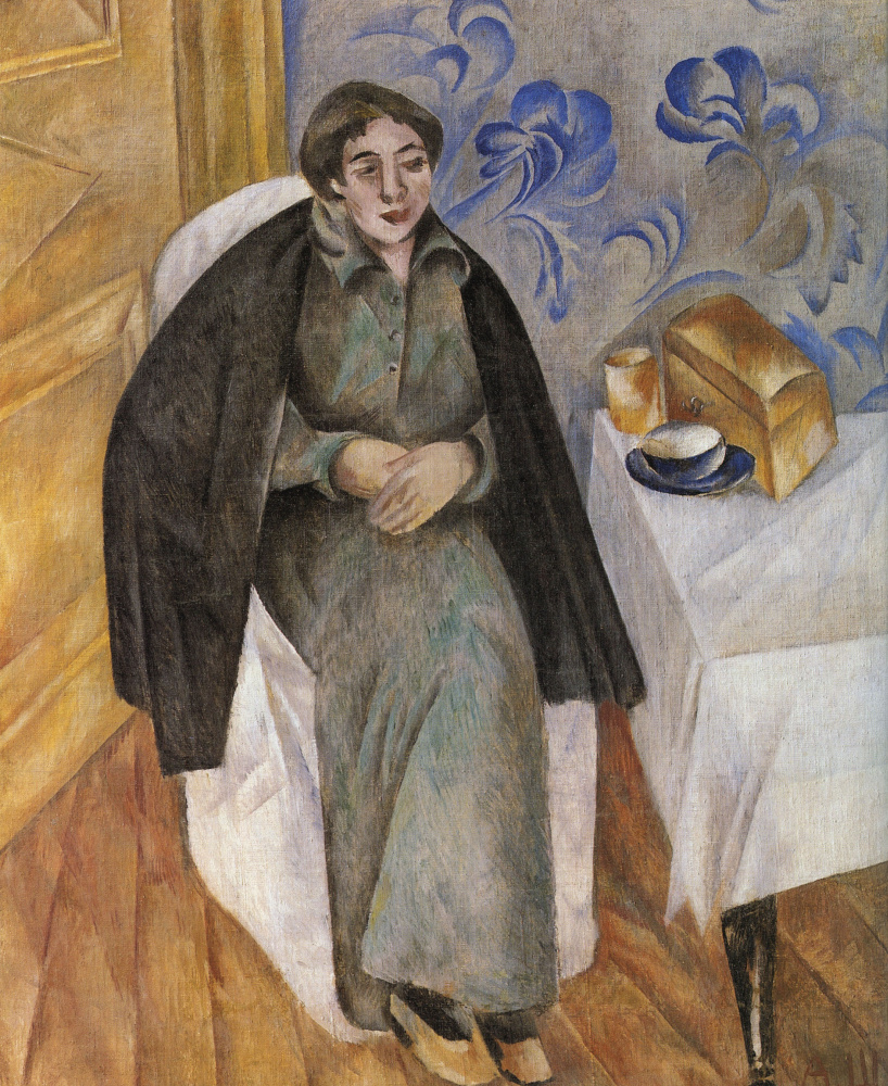Alexander Vasilyevich Shevchenko. Retrato de una mujer en un vestido verde. 1913