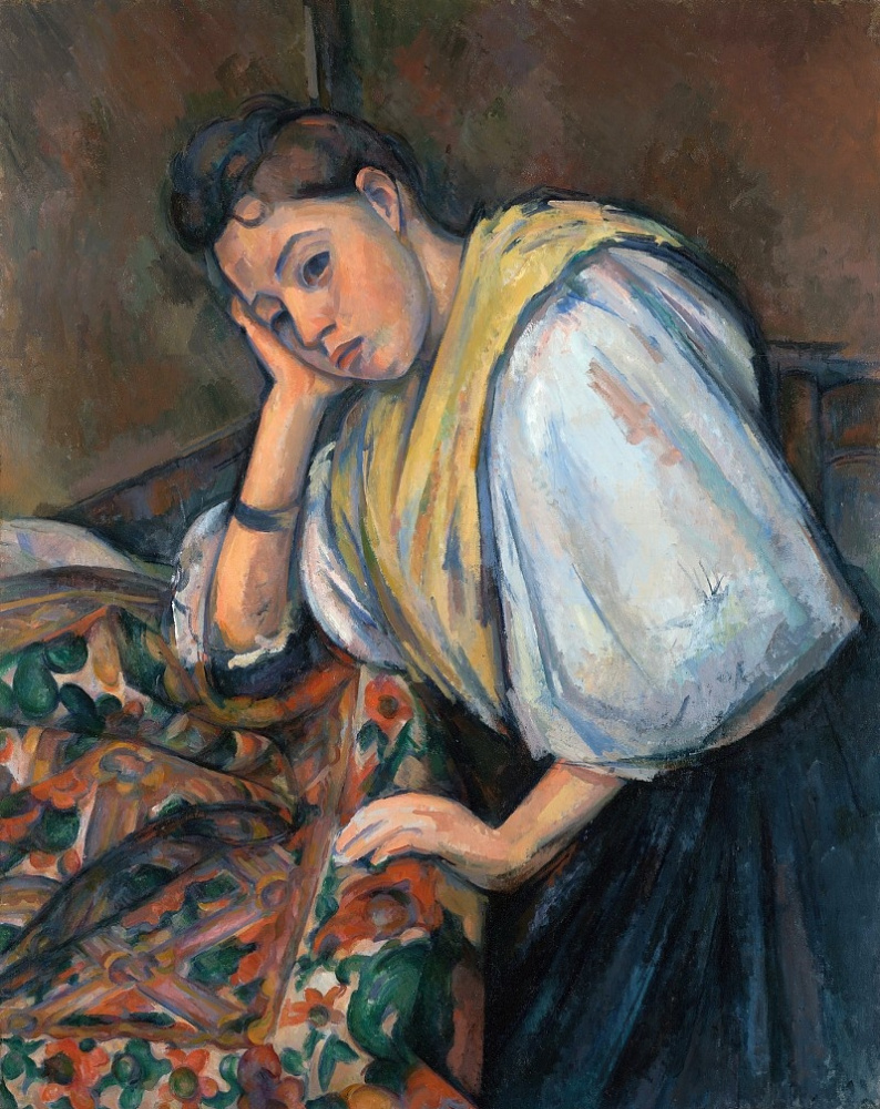 Paul Cezanne. Donna italiana al tavolo