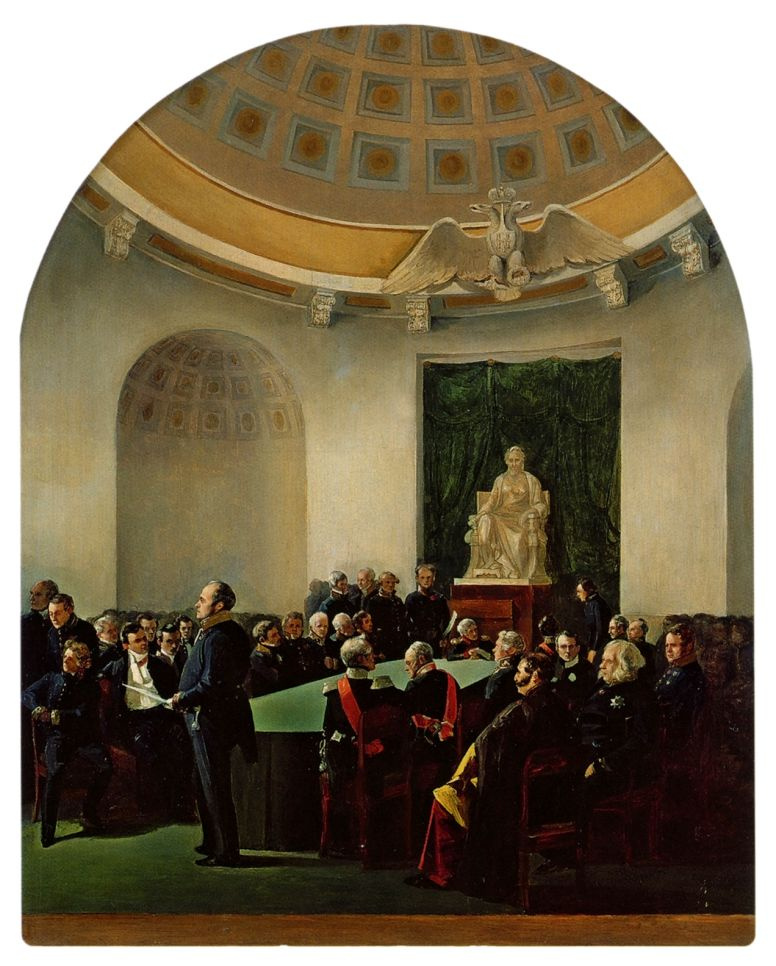 Адольф Игнатьевич Ладюрнер. Торжественное собрание Академии художеств в 1839 году