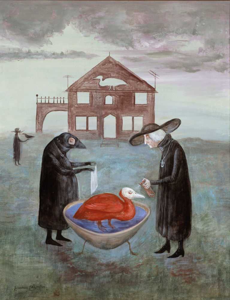 Leonora Carrington. Bird baths (canvas)