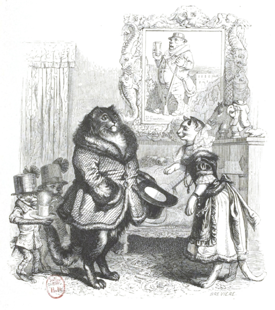 Jean Ignace Isidore Gérard Grandville. Visit to the matchmaker (I have a wonderful angora in mind). "Scenes of public and private life of animals"