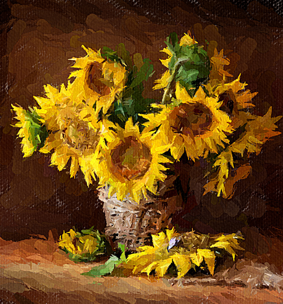 Alexander Ivanovich Suvorov. Sunflowers in a vase