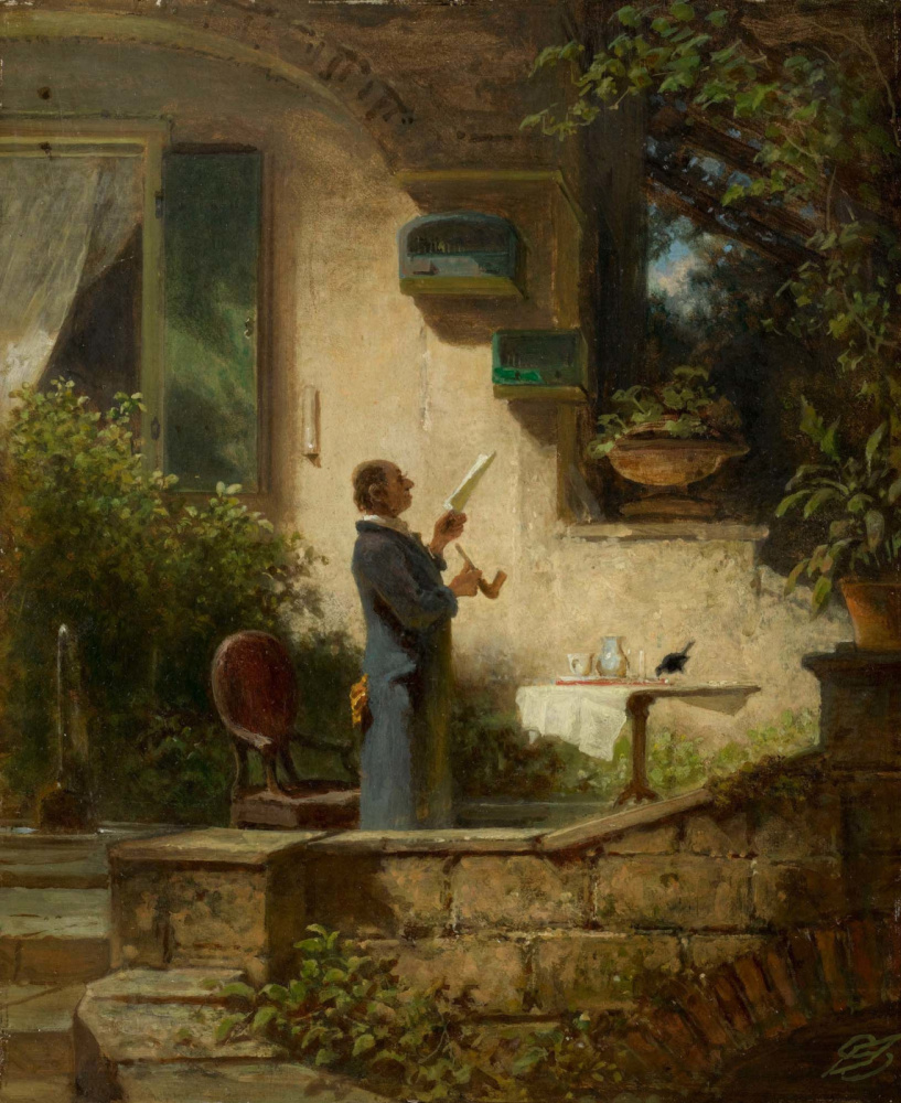 Karl Spitzweg. Reading