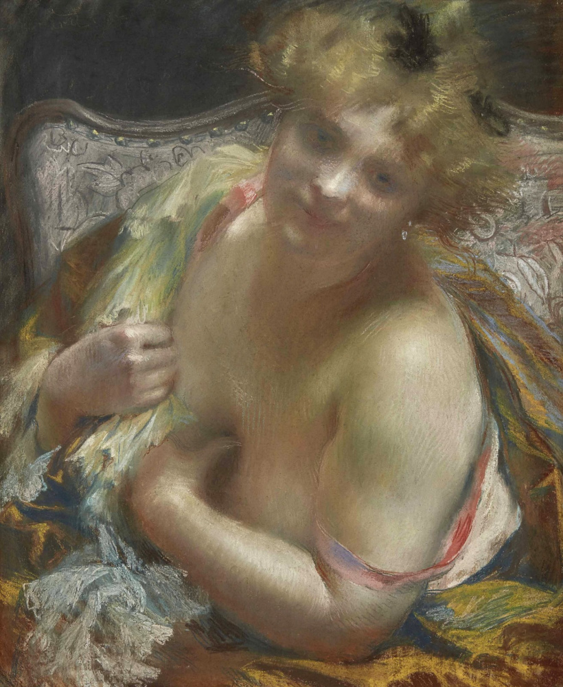 Paul Albert Benar. A woman with bare Breasts.