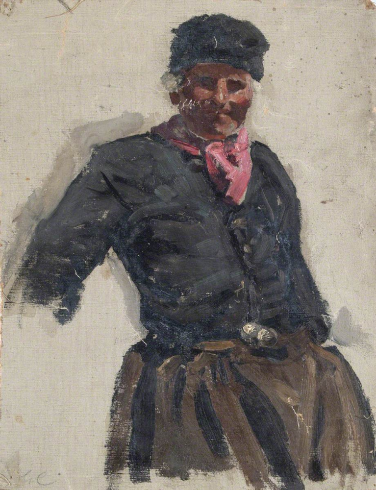 George Clausen. Esquisse d'un homme vêtu d'un costume hollandais (Volendam)