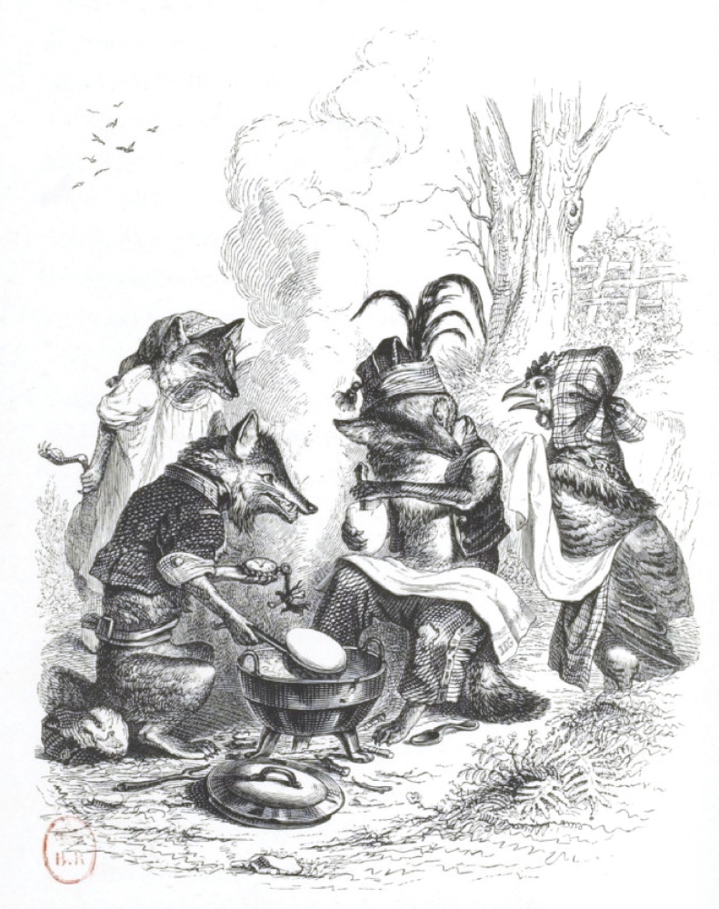 Jean Ignace Isidore Gérard Grandville. Please, eat a couple of boiled eggs ... "Scenes of public and private life of animals"