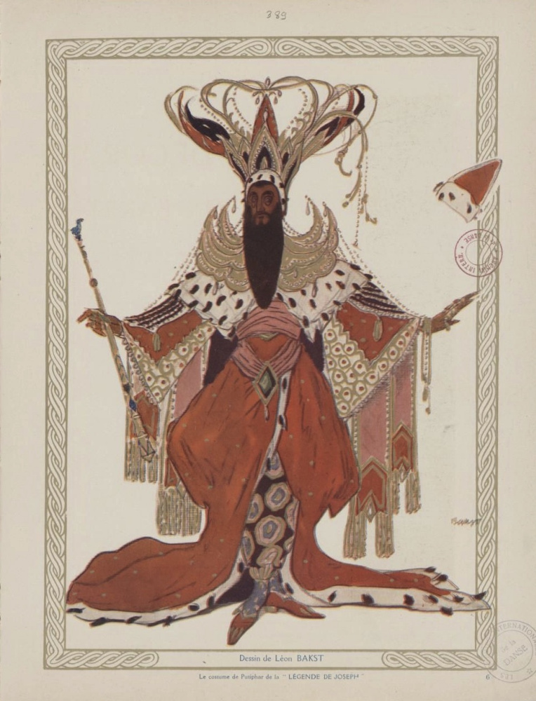 Lev (Leon) Bakst. Costume design for Potiphar in the ballet The Legend of Joseph