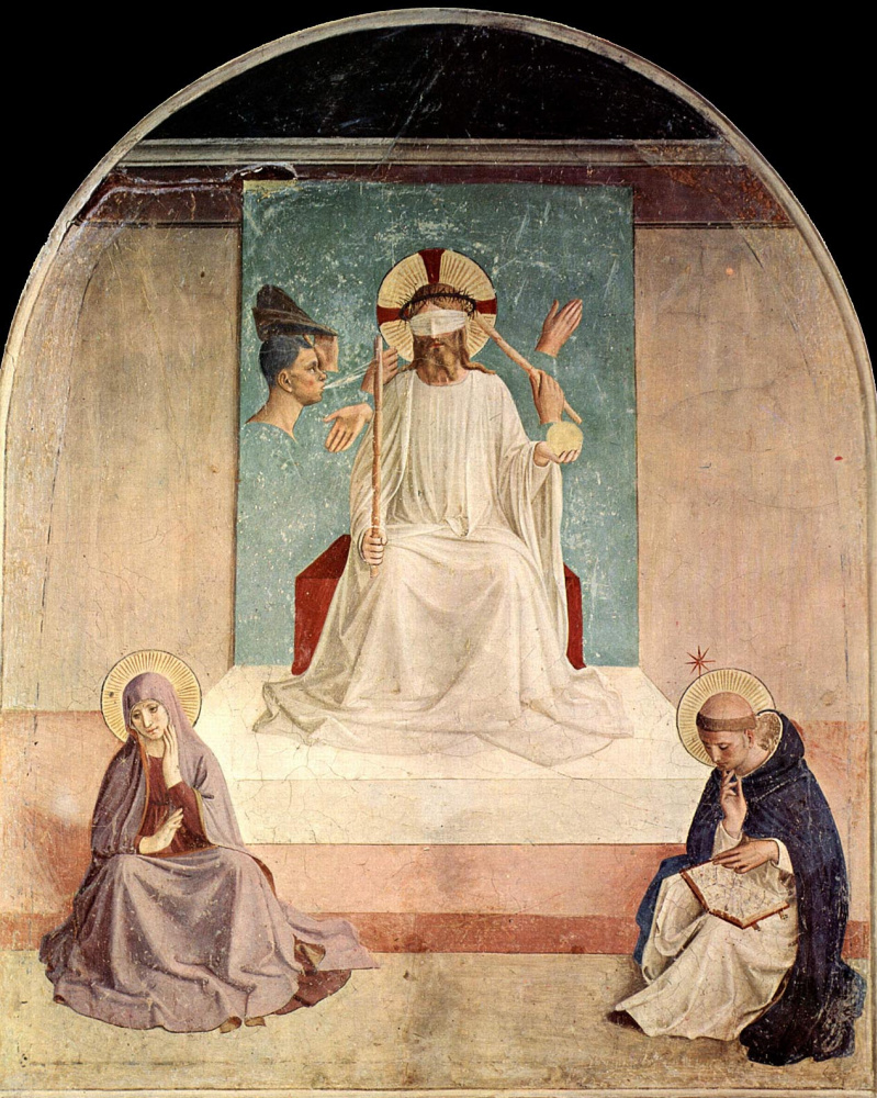 Фра Беато Анджелико. The mockery of Christ. Fresco of the Monastery of San Marco, Florence