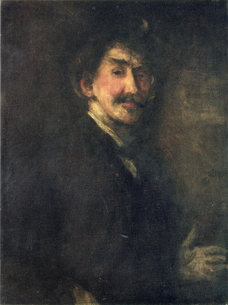 James Abbot McNeill Whistler. Brown and gold (self Portrait)