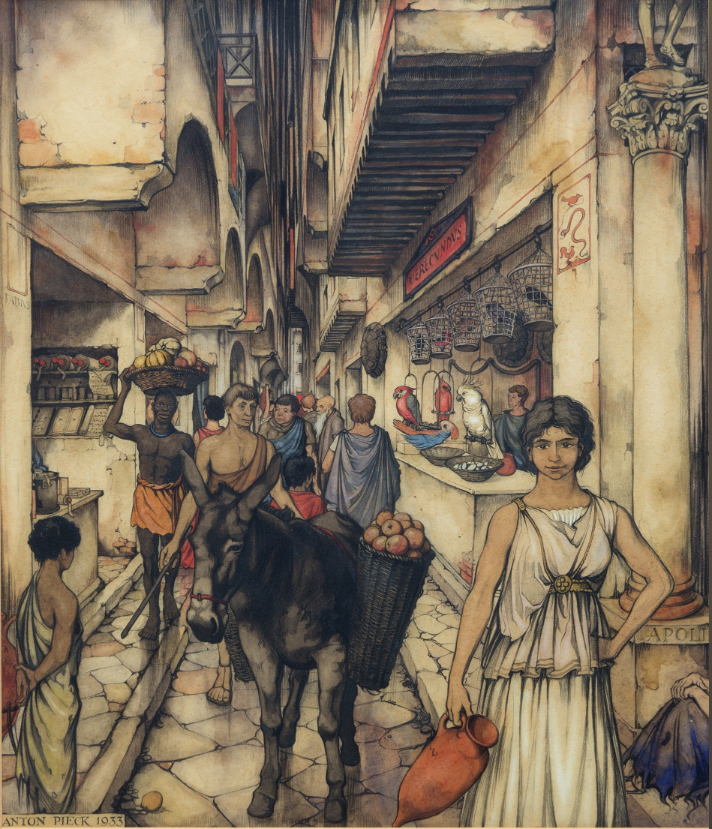 Anton Pieck. The Roman market