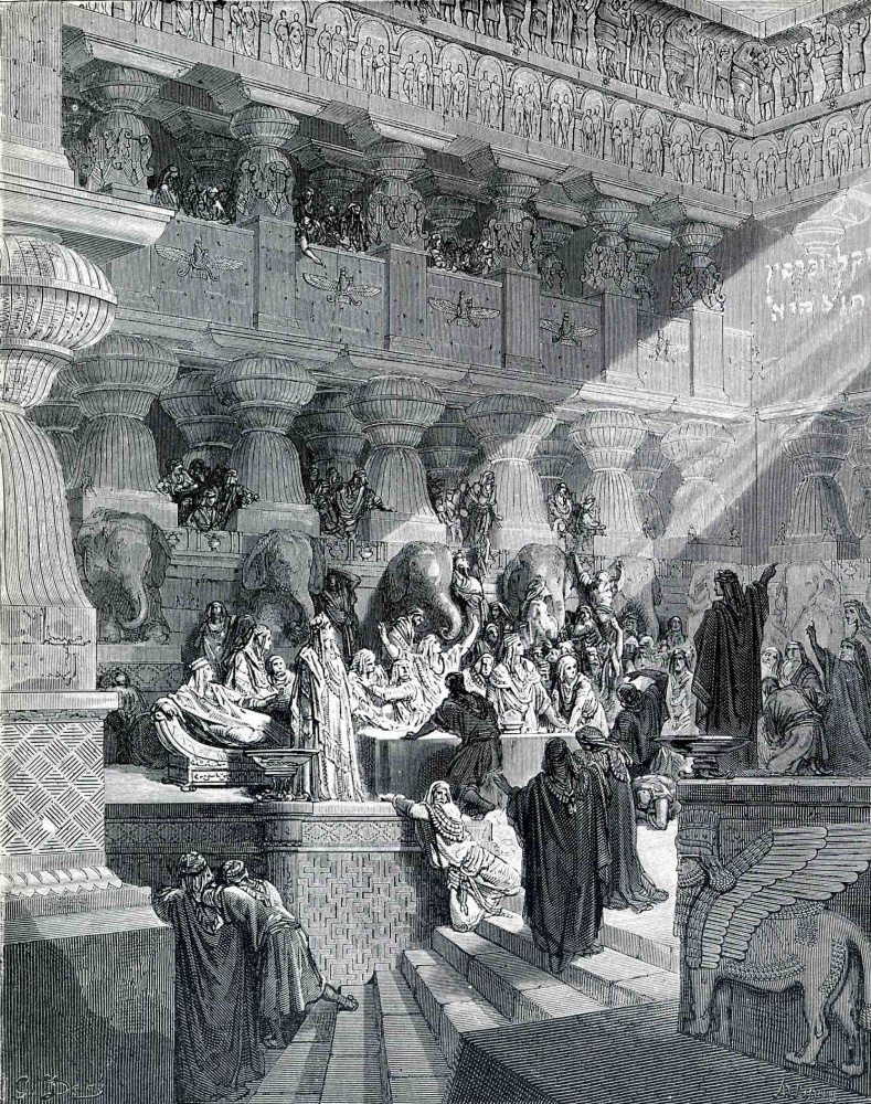 Paul Gustave Dore. Daniel explains the writing on the wall