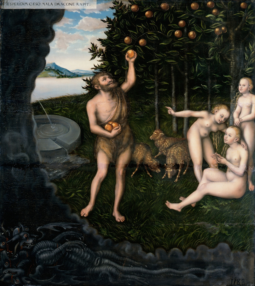 Lucas Cranach the Elder. Hercules steals the apples of the Hesperides