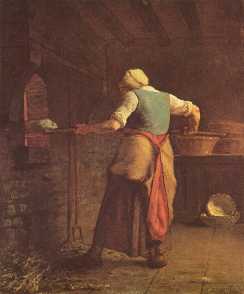 Jean-François Millet. Woman baking bread