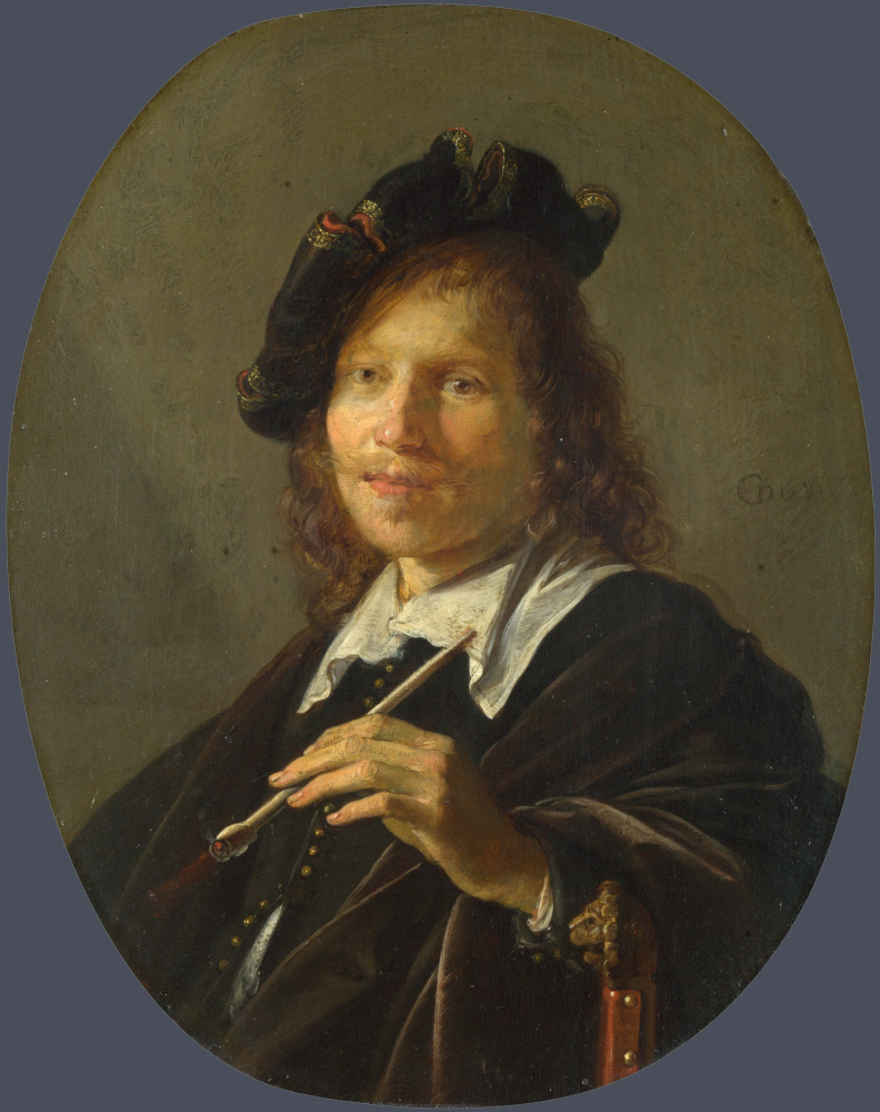 Gerrit (Gerard) Dow. Portrait of a man (Man with pipe)