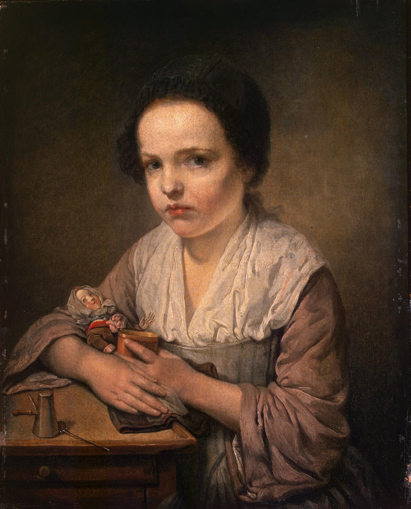 Jean-Baptiste Greuze. Girl with a doll