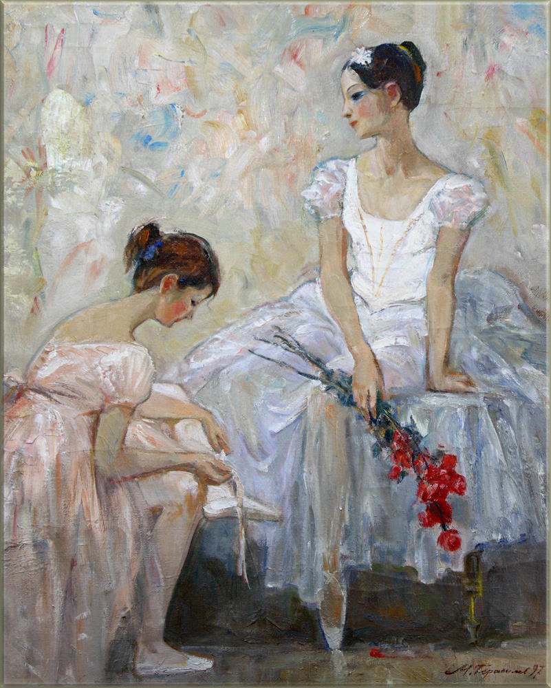 Mikhail Mikhailovich Gerasimov. Two ballet dancers. After the performance