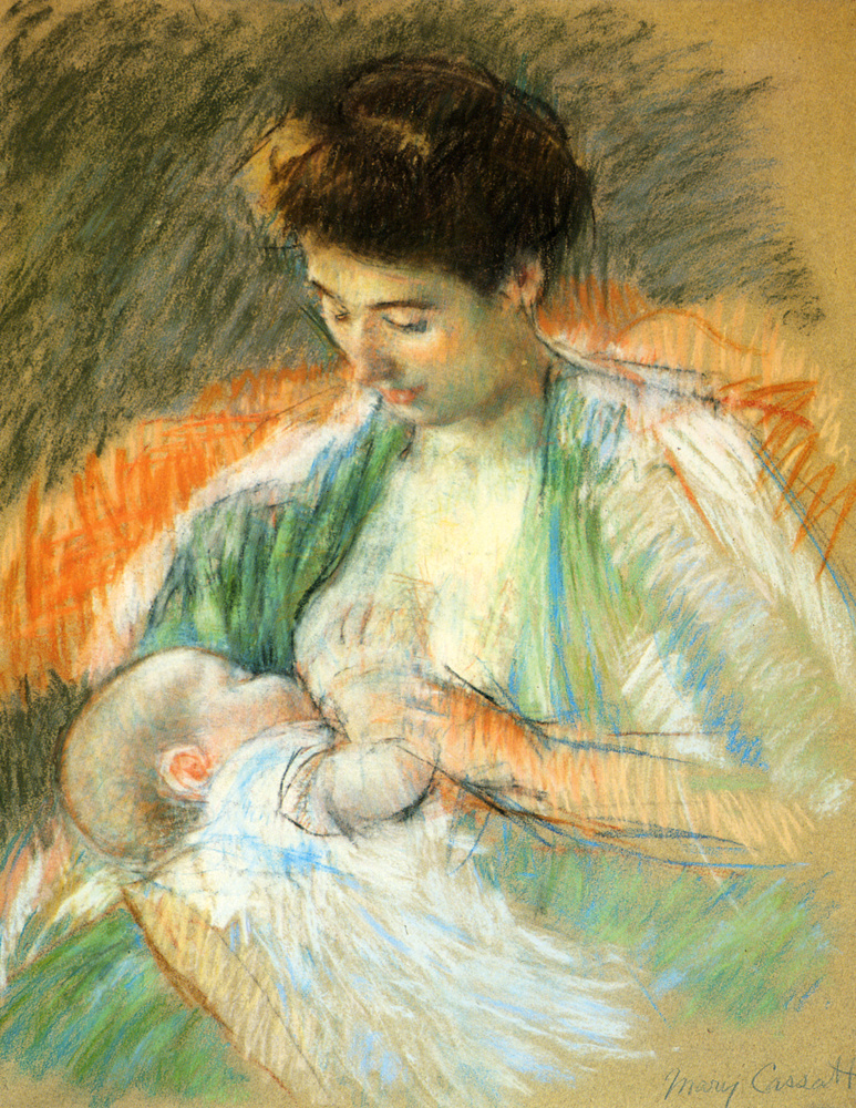 Мэри Кассат. Мать Роза кормит своего ребенка грудью