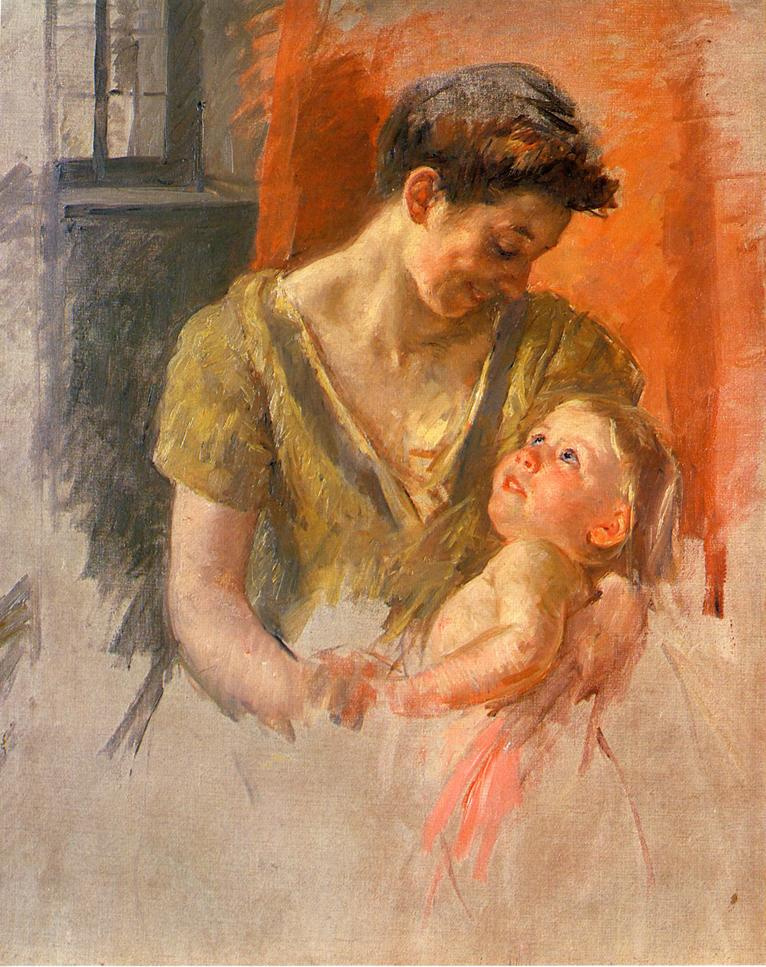 Mary Cassatt. Mother and child smiling at each other