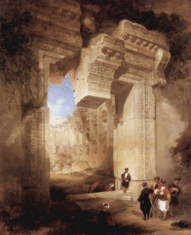 David Roberts. The entrance to the Golden temple in Baalbek