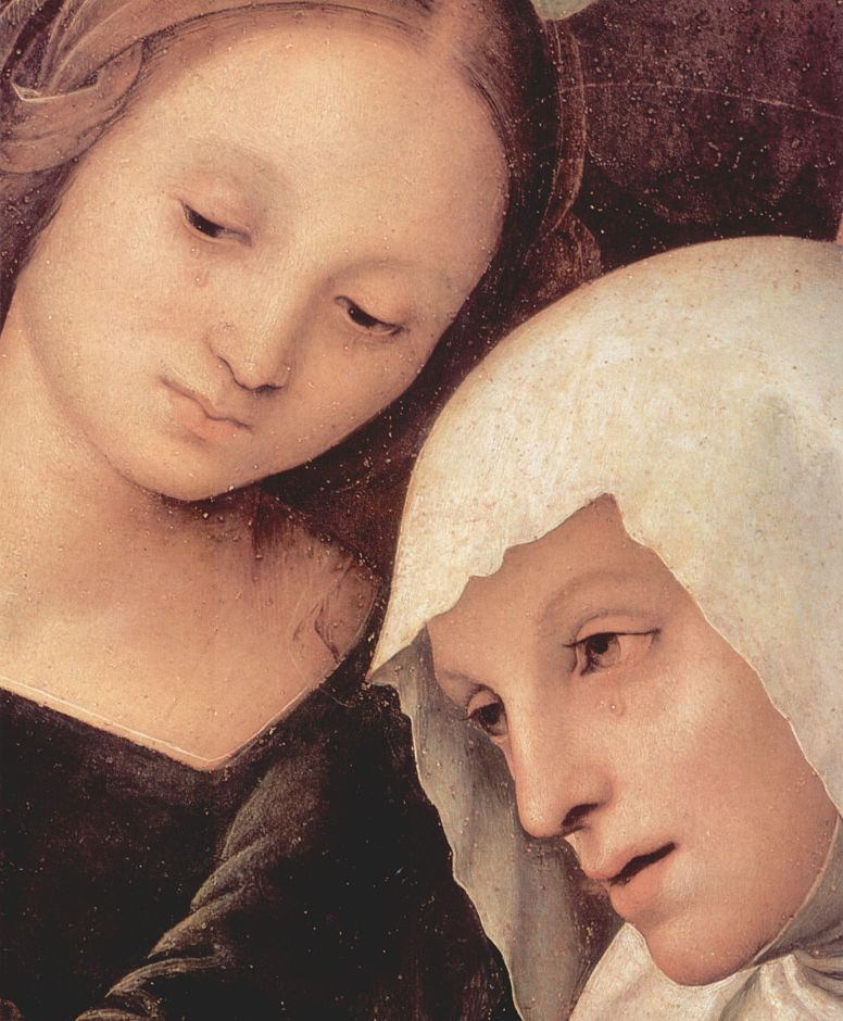 Пьетро Перуджино. Оплакивание Христа, деталь: Мария Магдалина и Мария