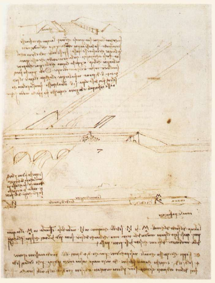 Leonardo da Vinci. The bridge over the canal