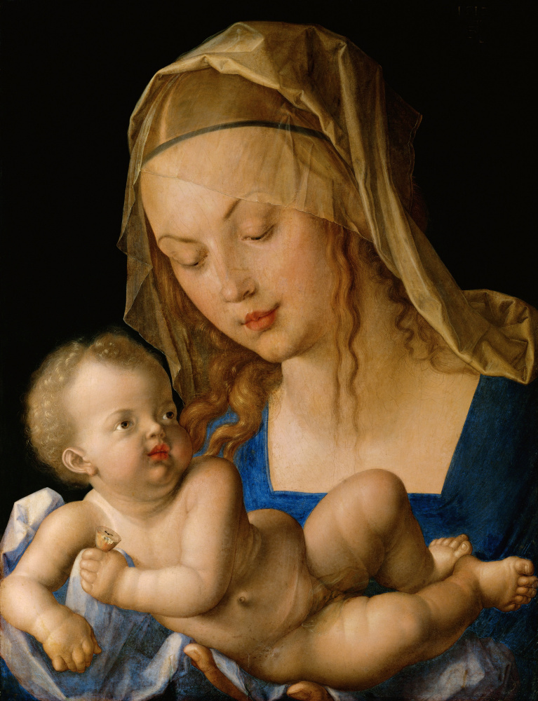 Albrecht Durer. Vergine Maria e bambino con una pera